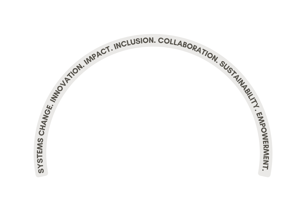 Systems change Innovation Impact inclusion Collaboration sustainability Empowerment